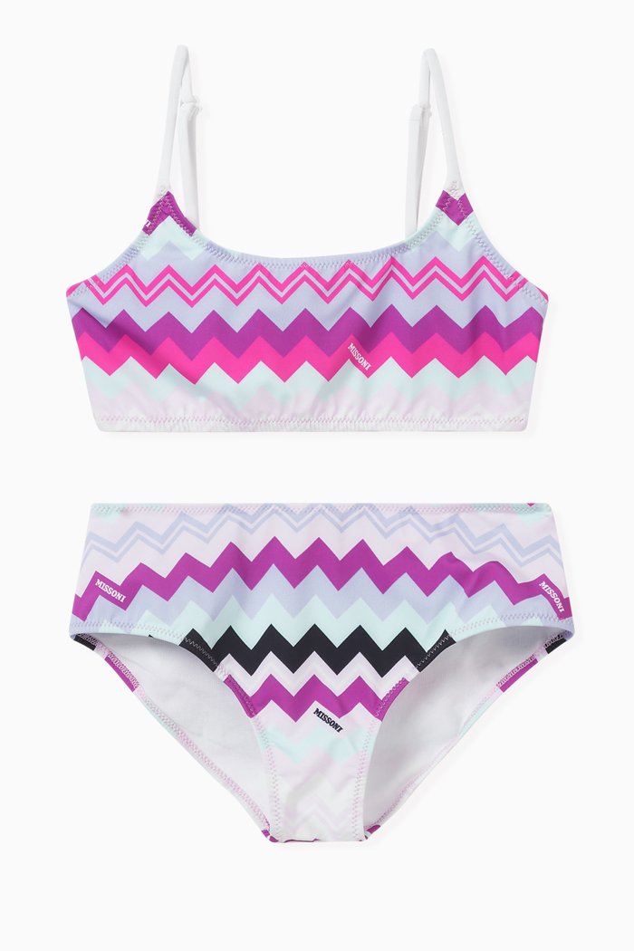 

Zigzag-pattern Two-piece Bikini Set, Pink