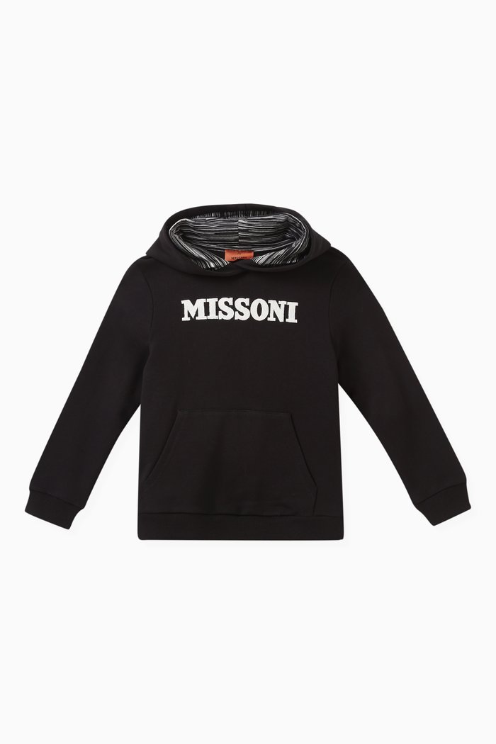 

Logo-embroidered Hoodie in Cotton, Black