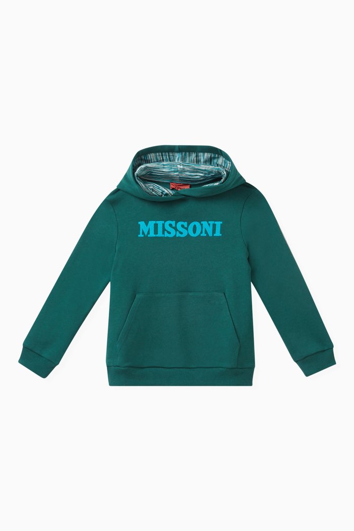 

Logo-embroidered Hoodie in Cotton, Green