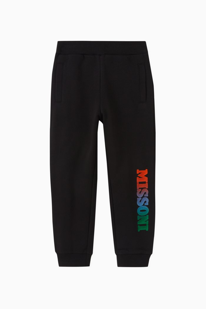 

Graphic Logo Sweatpants in Organic Cotton Jersey, Black
