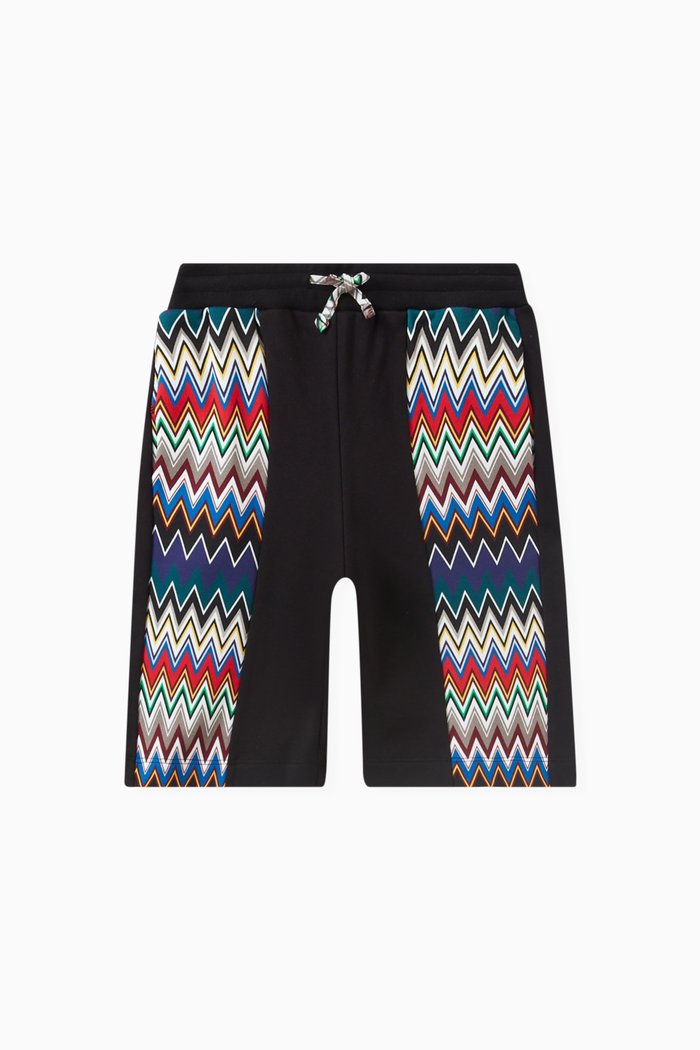 

Zig Zag Shorts in Cotton Jersey, Black