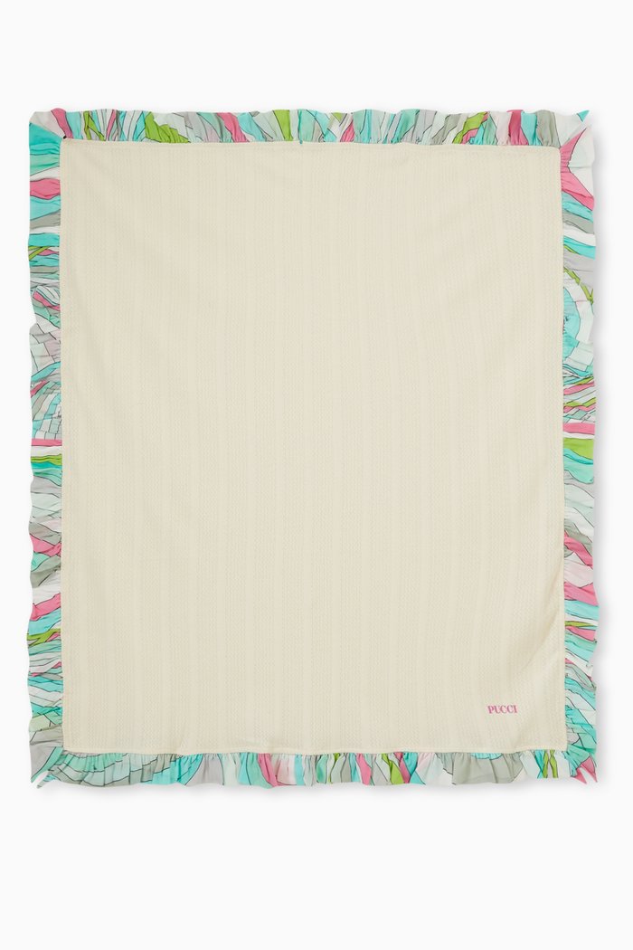 

Ruffle Trim Blanket in Cotton, Neutral