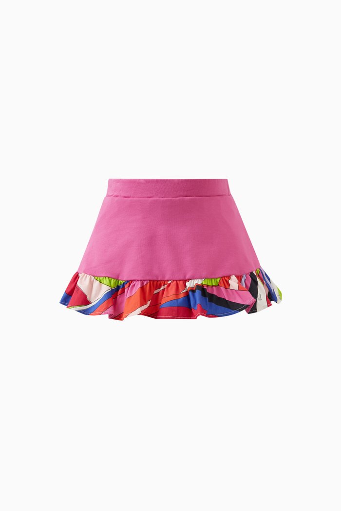 

Abstract-print Skirt in Cotton, Pink