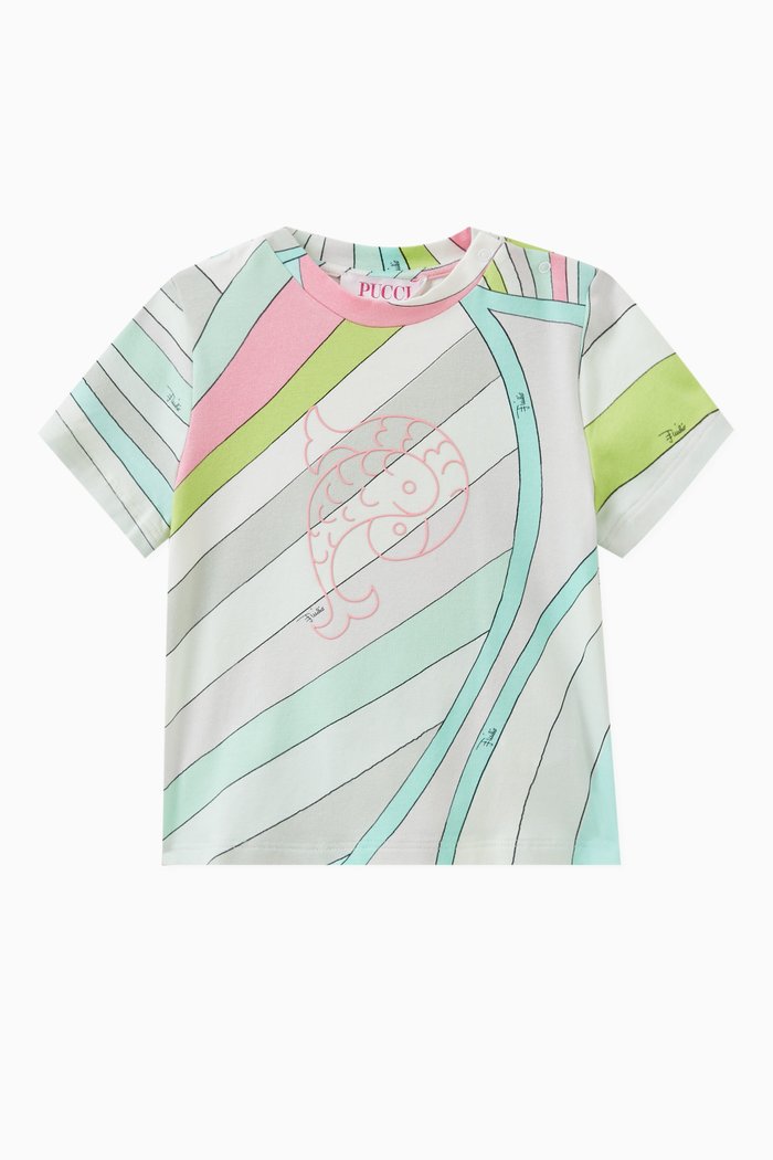 

Abstract-print T-shirt in Cotton, Blue