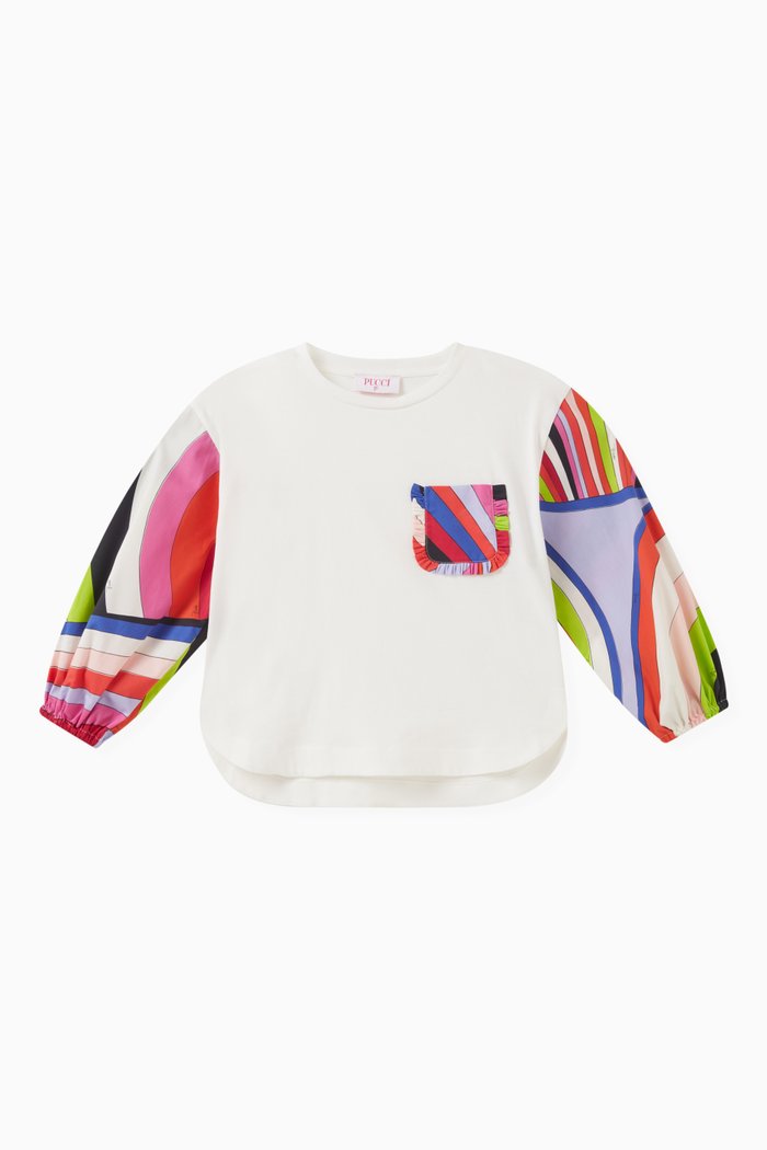 

Abstract-print Blouse in Cotton, White