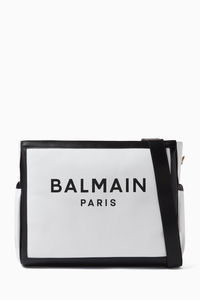 

Logo-detail Changing Bag in Cotton, White
