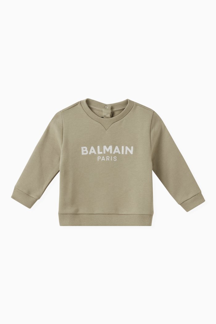 

Logo Print Sweatshirt in Cotton, Green