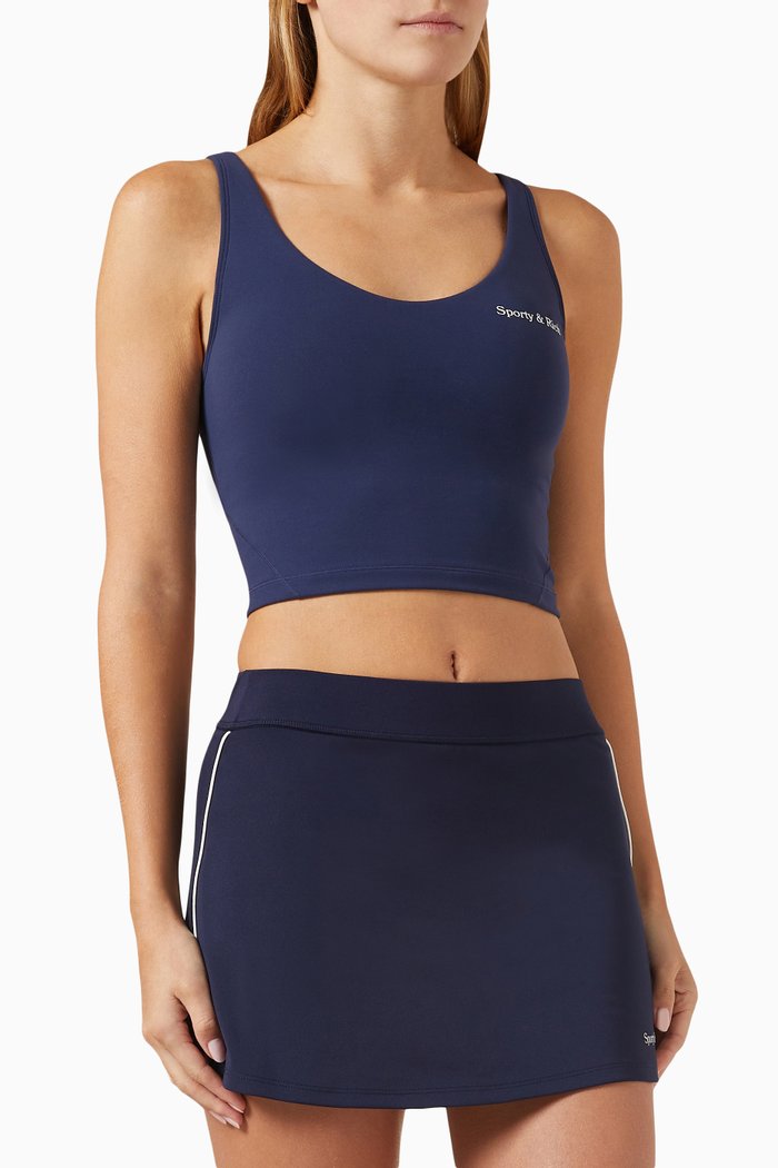 

New Serif Cropped Tank Top in Nylon, Blue
