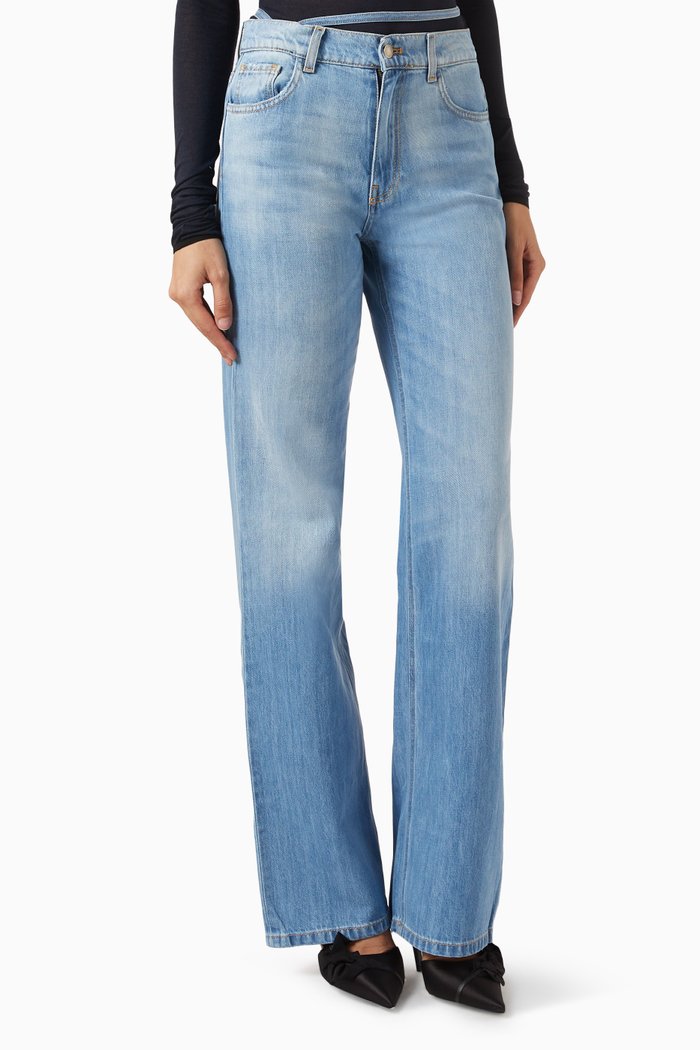 

Boyfriend Hip-strap Jeans, Blue