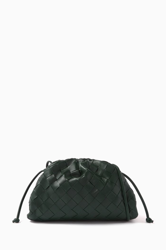 The Mini Pouch in Intrecciato Nappa, Green