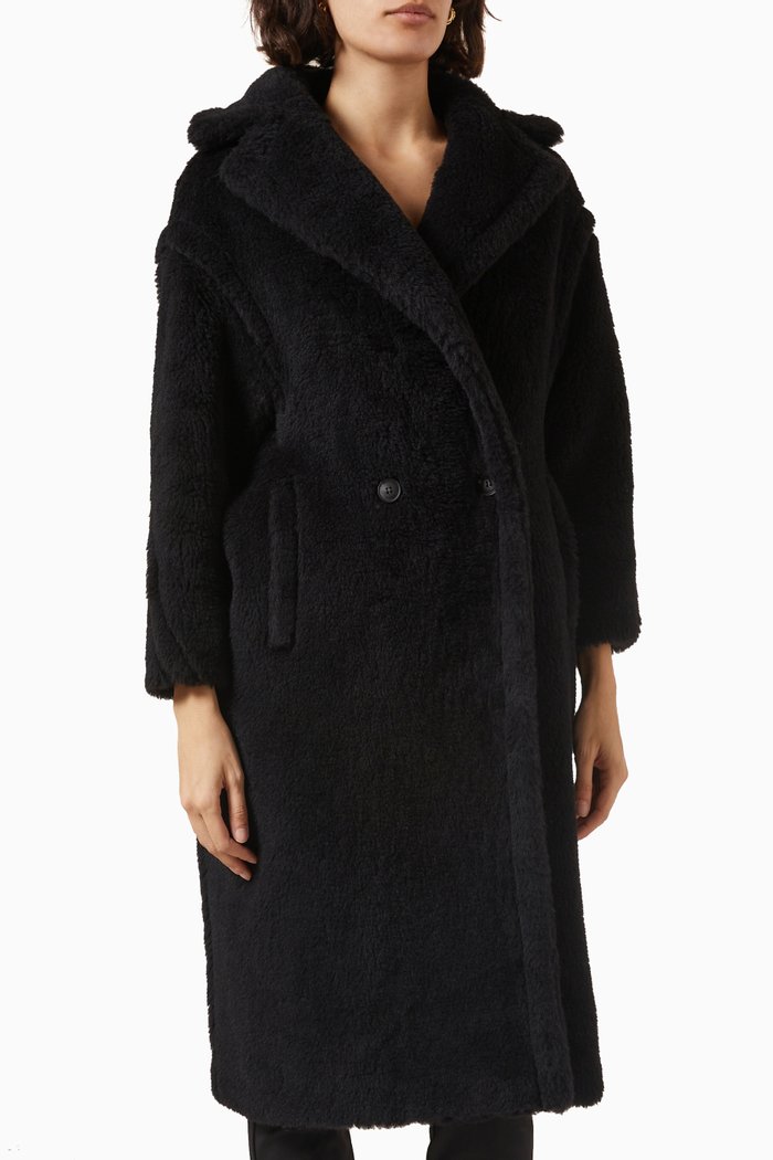 

Tedgirl Teddy Bear Icon Coat in Wool Blend, Black