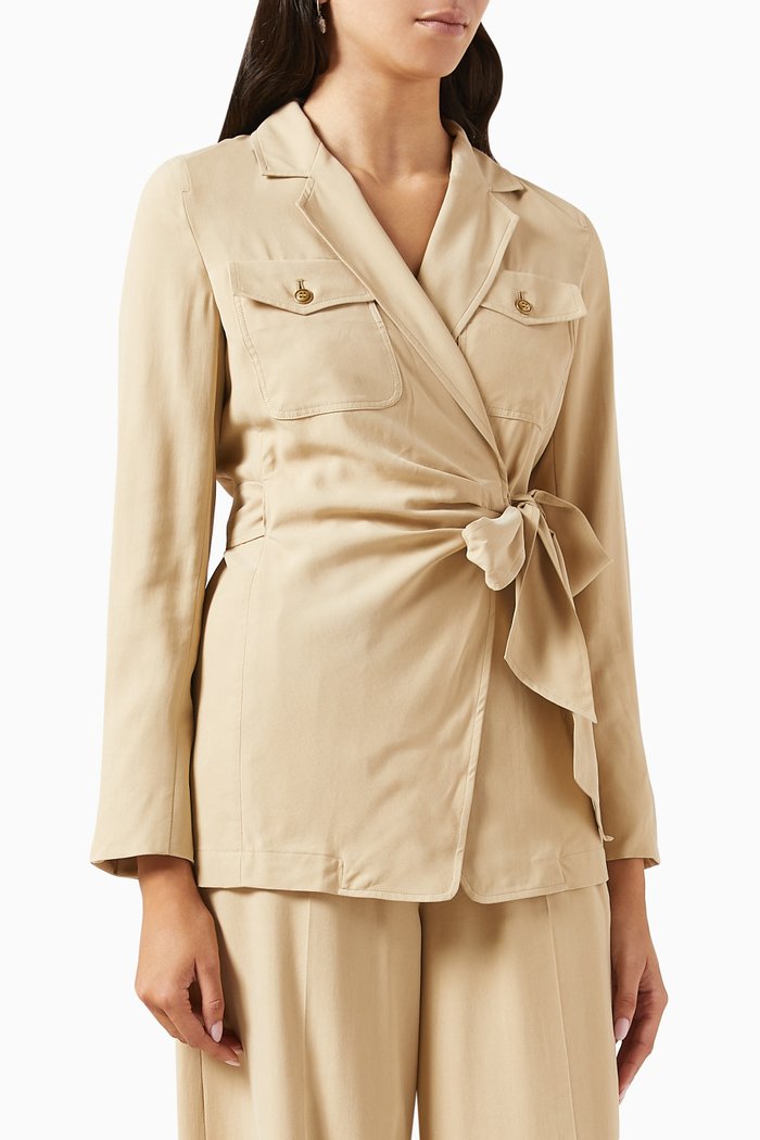 

Fleur Jacket in Silk Blend, Neutral