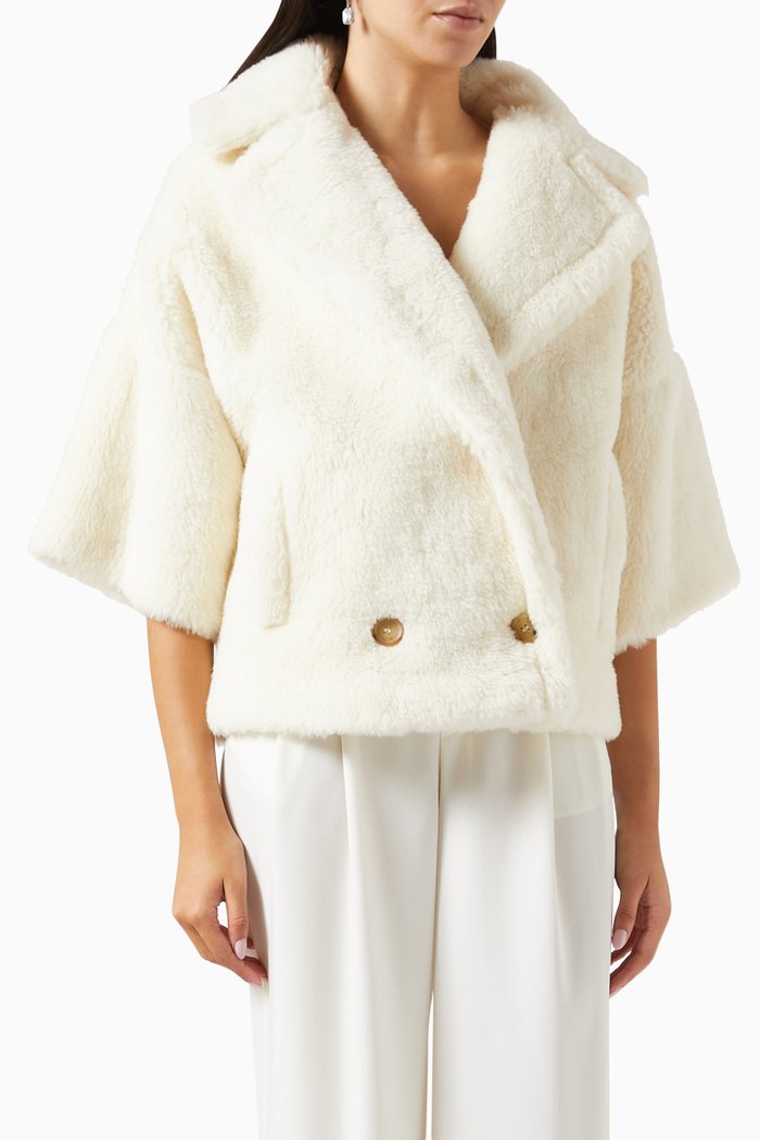 

Riga Short Coat in Wool Blend, White