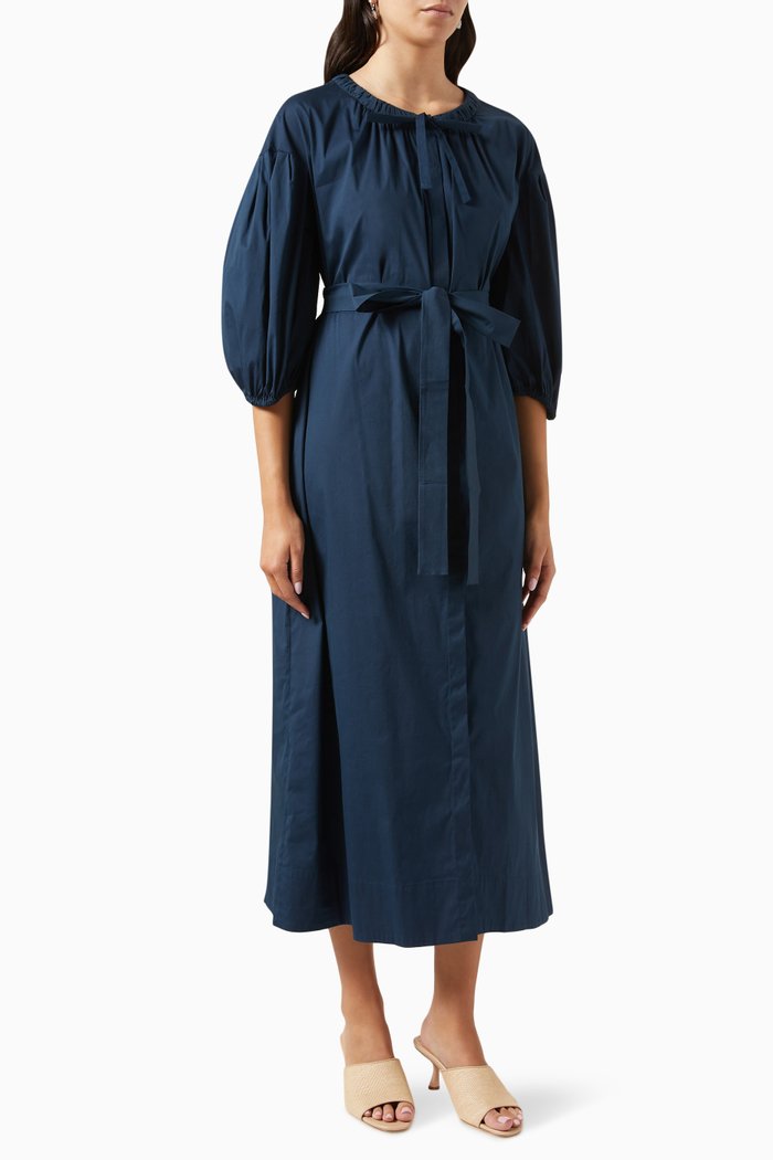 

Canto Midi Dress in Cotton Blend, Blue