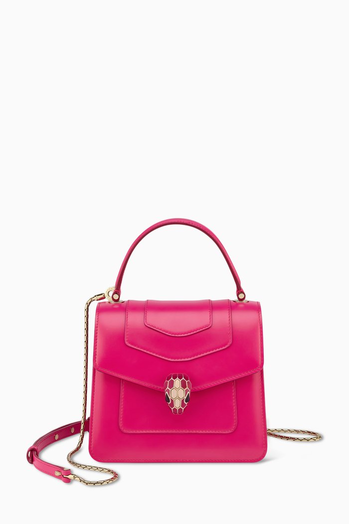 

Small Serpenti Forever Top Handle Bag in Calf Leather, Pink