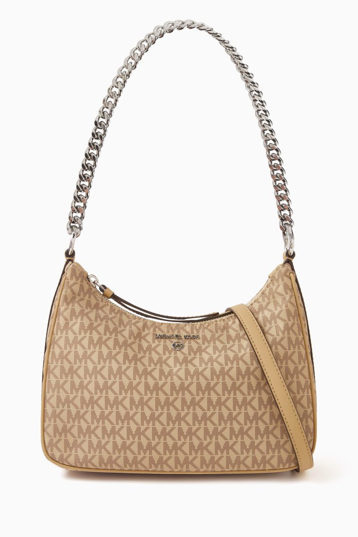 

Medium Jet Set Charm Convertible Pouchette in Logo Canvas, Brown