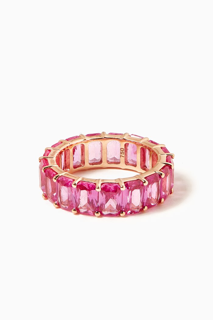 

Emerald-cut Eternity Band Ring in 18kt Rose Gold