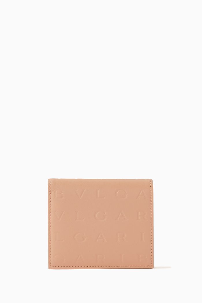

Logo Infinitum Compact Wallet in Calf Leather, Neutral