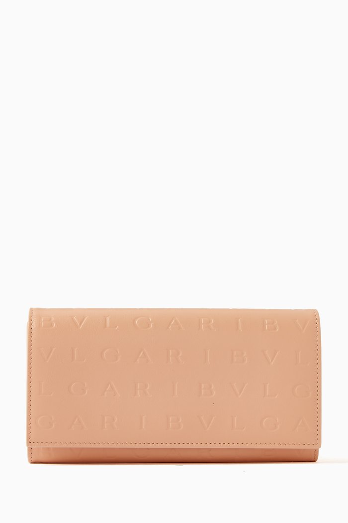 

Logo Infinitum Long Wallet in Calf Leather, Neutral