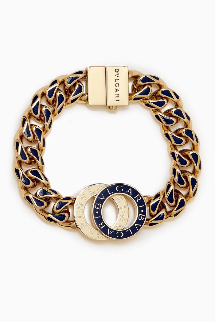 

Medium Maxi Chain Bracelet in Brass, Blue