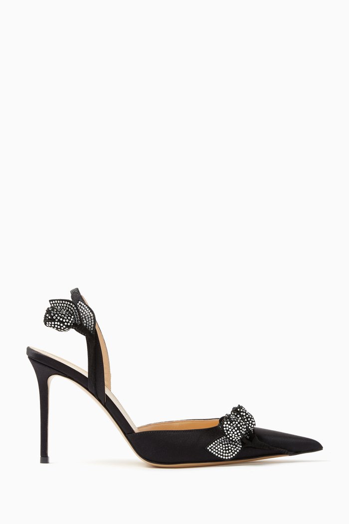

Wonder Tulip 95 Slingback Pumps in Satin, Black