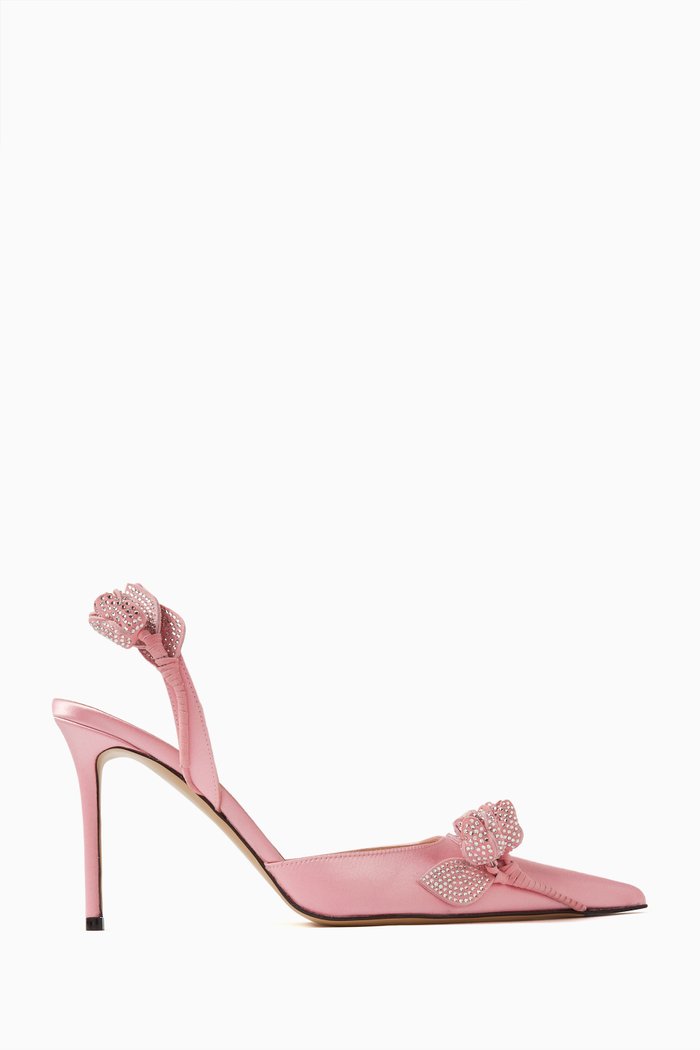 

Wonder Tulip 95 Slingback Pumps in Satin, Pink
