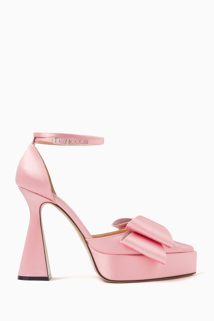 

Le Cadeau 140 Platform Pumps in Satin, Pink