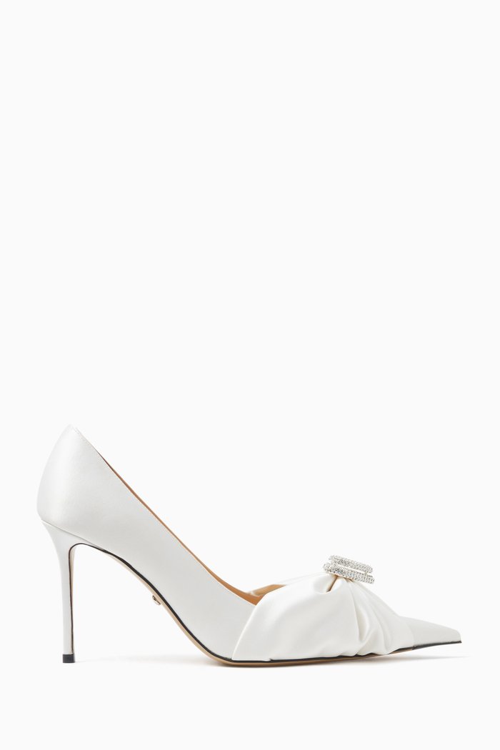 

Double Heart 95 Pumps in Silk-satin, White