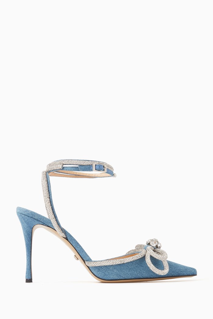 

Double Bow 100 Pumps in Denim, Blue