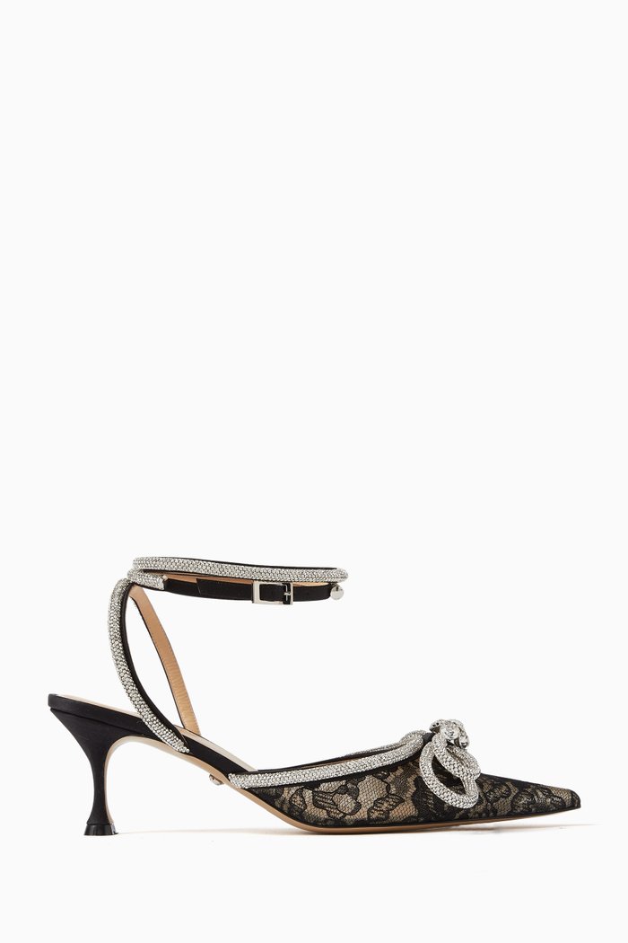 

Double Bow 65 Pumps in Lace, Black