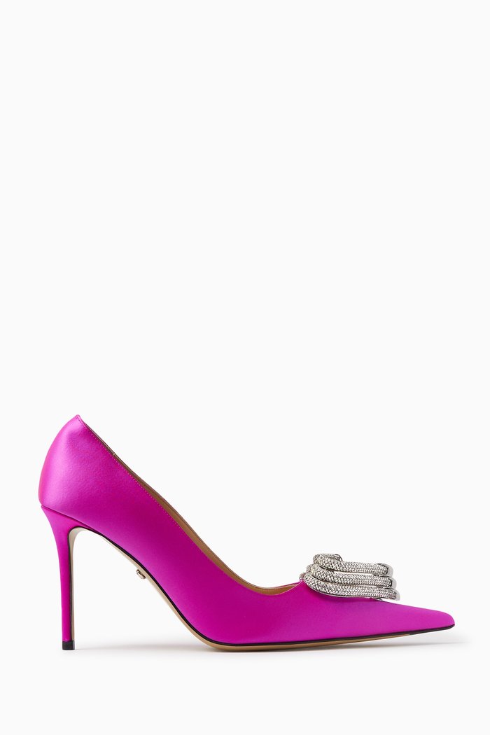 Triple Heart 95 Pumps in Satin, Pink