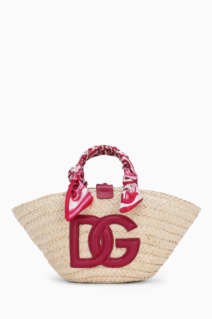 

Small Kendra Shopper Bag in Straw, Red