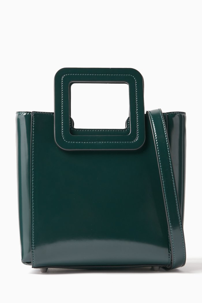 

Mini Shirley Bag in Shiny Leather, Green