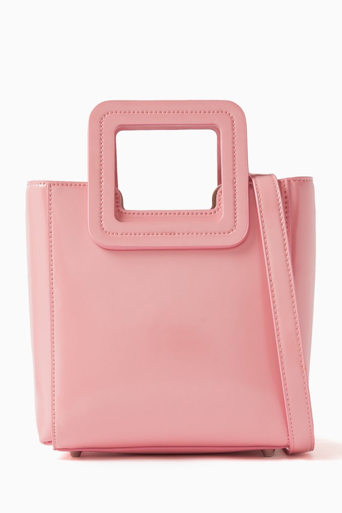 

Mini Shirley Tote Bag in Shiny Leather, Pink