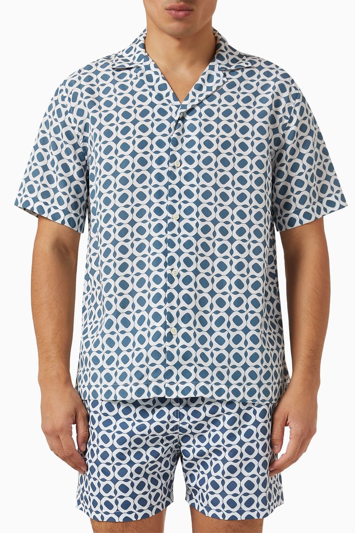 

Roberto Ipanema Weave Shirt in Lyocell, Blue