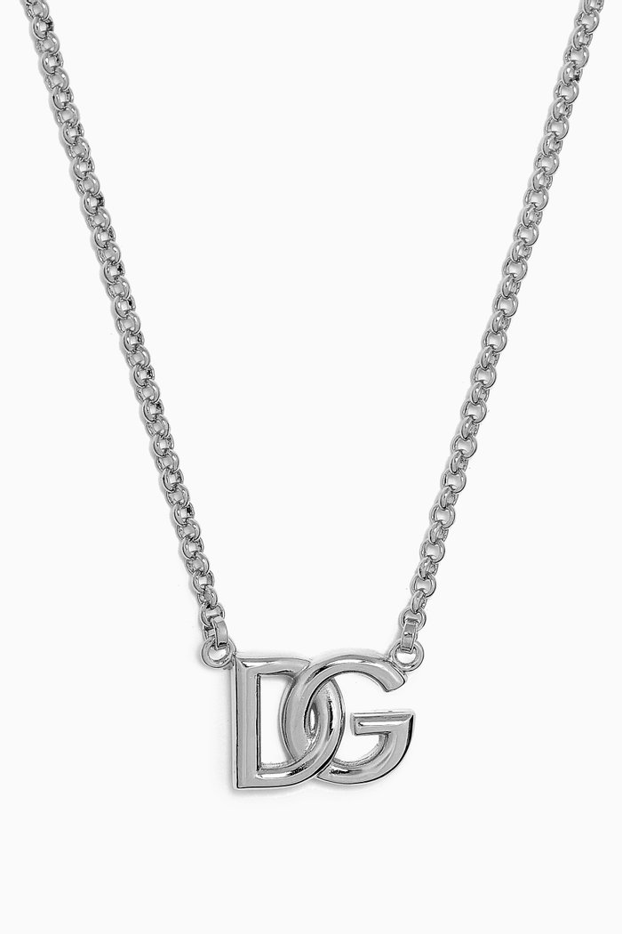

DG Logo Necklace in Metal, Silver