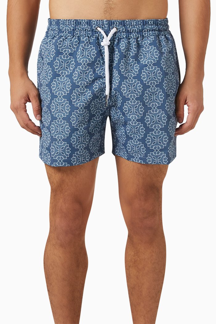 

Medalhao Print Sport Swim Shorts in ECO Luna, Blue