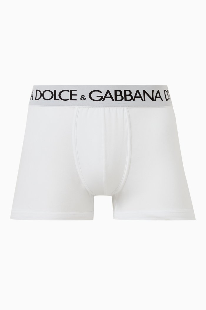 Logo Boxers in Cotton Jersey, White