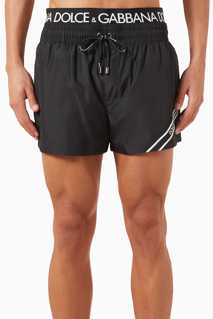 

Logo Band Swimshorts in Nylon, Black