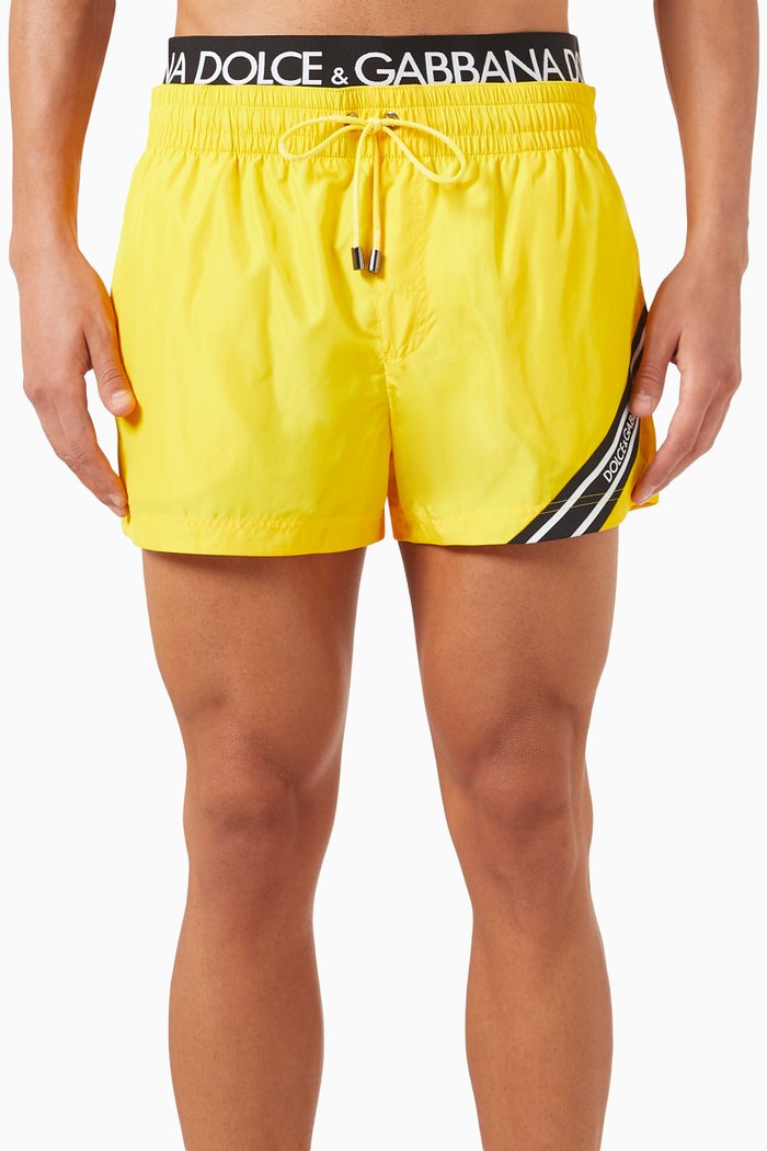 

Logo Band Swimshorts in Nylon, Yellow