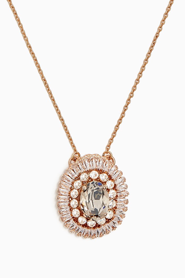 

Crystal Gem Cluster Necklace in Gold-plated Brass, White