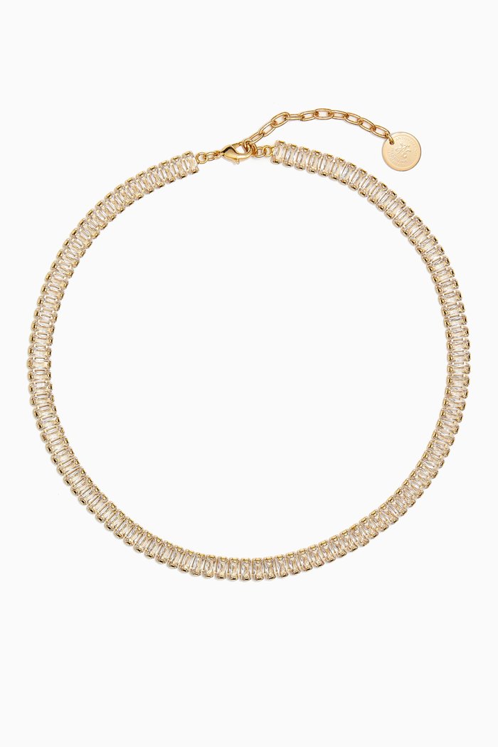 

Eternity Necklace in Gold-plated Brass, White