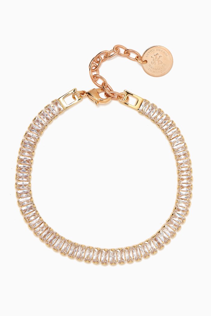 

Tennis Bracelet in Gold-plated Brass, White