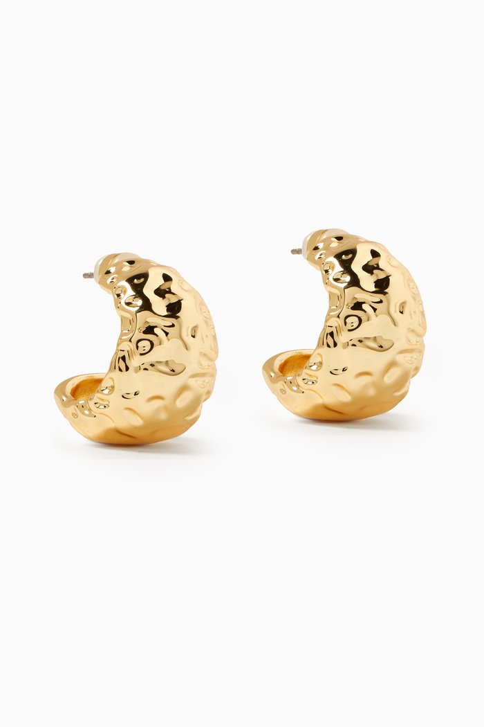 

Large Molten Hoop Earrings in Gold-plated Brass