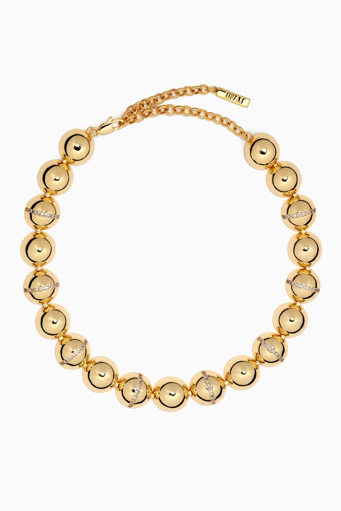 

Oversized Ball Chain Necklace in Gold-plated Brass