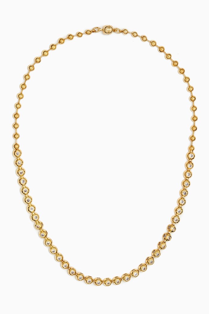 

Pave Ball Chain Necklace in Gold-plated Brass