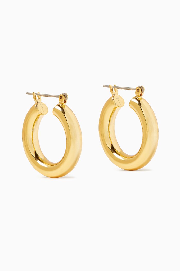 

Baby Amalfi Tube Hoops in Gold-plated Brass
