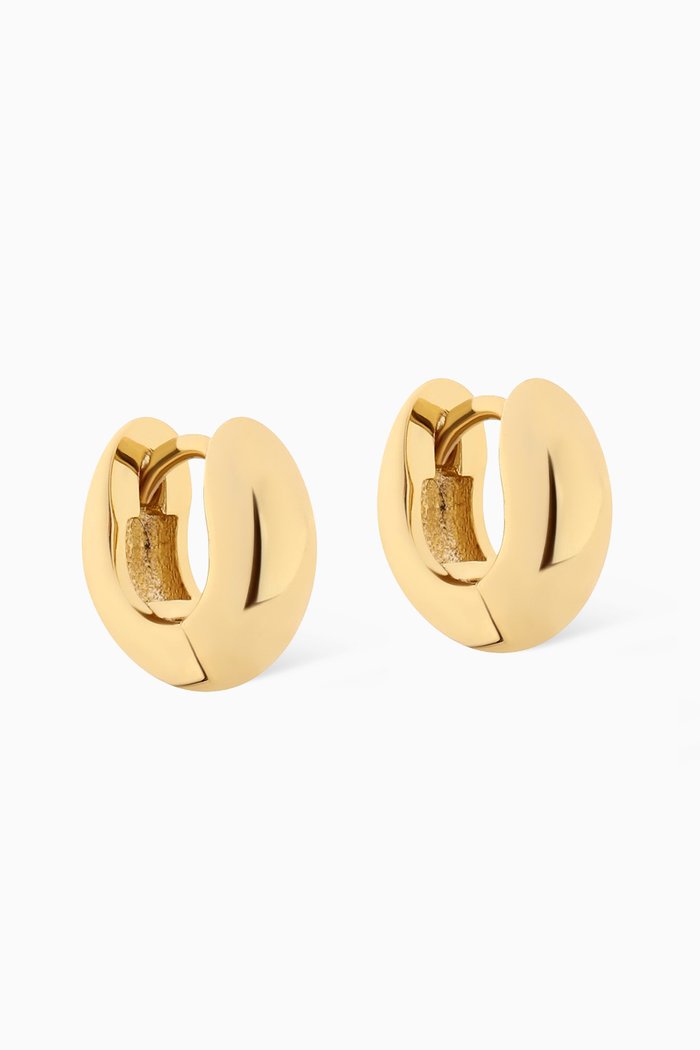 

Mini Mirabella Huggies in Gold-plated Brass, 9mm