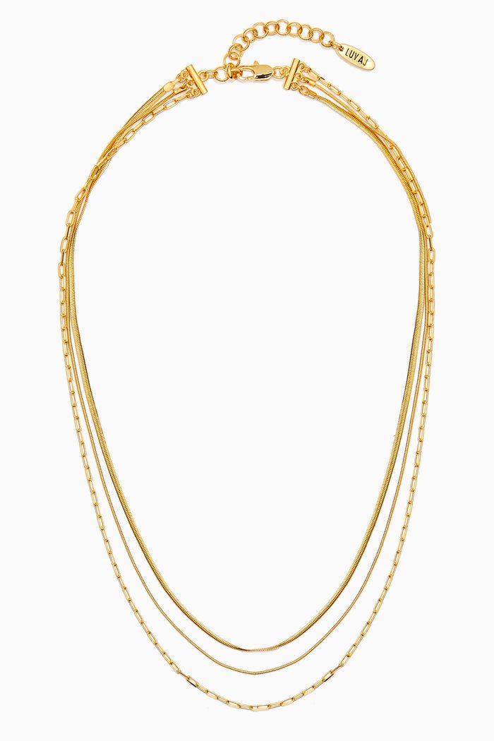 

Chandon Multi Chain Charm Necklace in Gold-plated Brass