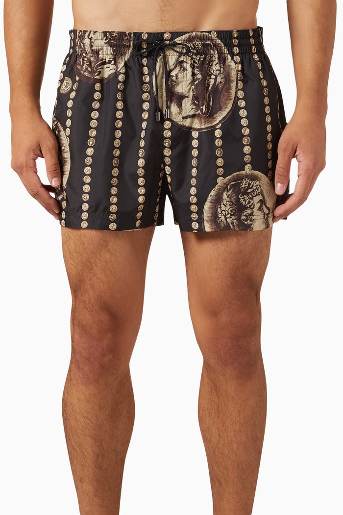 

Logo Coin Print Swim Shorts, Multicolour